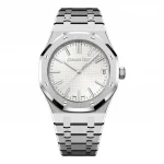 Audemars Piguet Royal Oak 15510ST super clone replica watch with a silver dial and steel bracelet