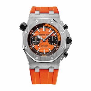 Audemars Piguet Royal Oak Offshore 26703ST super clone replica with an orange dial and matching rubber strap