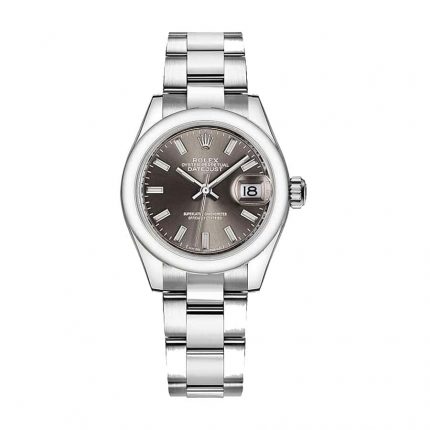 Rolex Lady-Datejust 279160 super clone, dark grey dial and Oyster bracelet, 904L steel