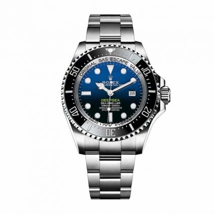 Rolex DEEPSEA Sea-Dweller 126660 D-Blue super clone replica watch with a gradient blue dial and steel bracelet