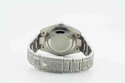 Audemars Piguet Royal Oak Black A110BL72 Iced Out Super Clone fully diamond-encrusted with black 904L stainless steel case and bracelet