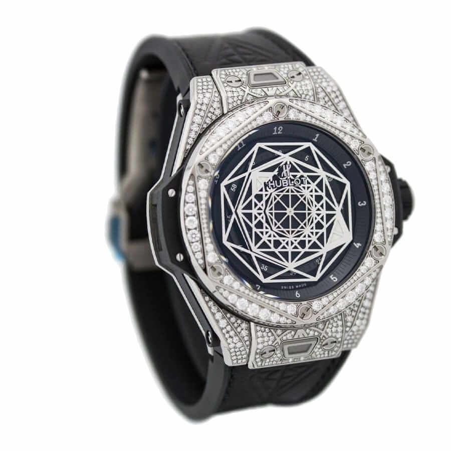 Hublot Big Bang Sang Bleu Titanium Pave 415.NX.1112.VR.1704.MXM17 1:1 Super Clone 3 Iced Out Hublot Sang Bleu Diamond Replica Watch