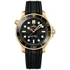 Gold Omega Seamaster Diver 300M James Bond 50th Anniversary Super Clone with Black Dial