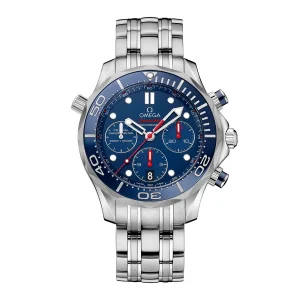 Home 26 Final front look of Omega Seamaster Diver 300M Blue Chronograph 1:1 replica