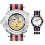 Detailed Master Co-Axial movement of Omega Commander's Watch super clone and full front view