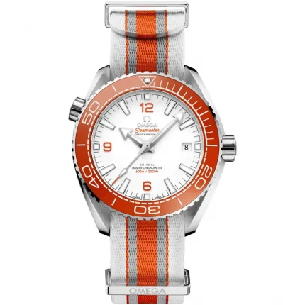 Omega Seamaster Planet Ocean Orange Bezel Super Clone Watch with NATO Strap