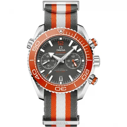 Omega Seamaster Planet Ocean Orange Chronograph Super Clone Watch with NATO Strap