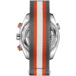 Striped NATO strap and back profile of Omega Seamaster Chronograph super clone