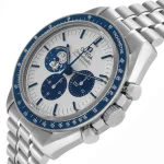Close-up dial and blue ceramic bezel of Omega Speedmaster Snoopy super clone
