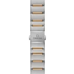 Closed bracelet clasp with Omega logo on Constellation two-tone replica