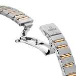 Stainless steel and yellow gold bracelet clasp of Omega Constellation replica