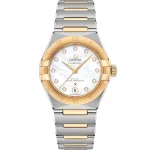 Front view of Omega Constellation 29mm White Mother of Pearl dial super clone
