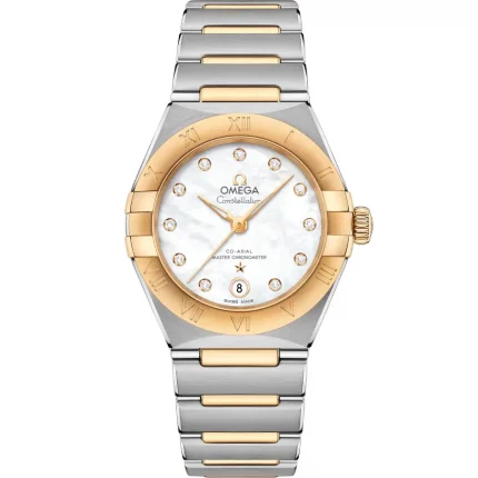 Front view of Omega Constellation 29mm White Mother of Pearl dial super clone