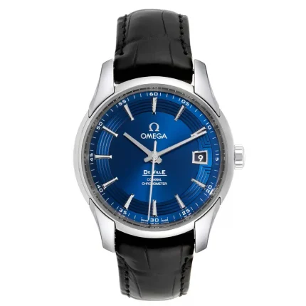 Front view of Omega De Ville Hour Vision 431.33.41.21.03.001 dark blue 1:1 super clone