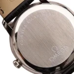Brushed stainless steel caseback of Omega De Ville 4813.50.01 super clone