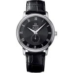 Front view of Omega De Ville Prestige Small Seconds 39mm black dial super clone