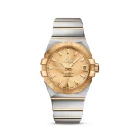 Front view of Omega Constellation 38mm champagne dial 123.20.38.21.08.001 ultra clone