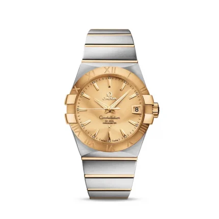 Front view of Omega Constellation 38mm champagne dial 123.20.38.21.08.001 ultra clone