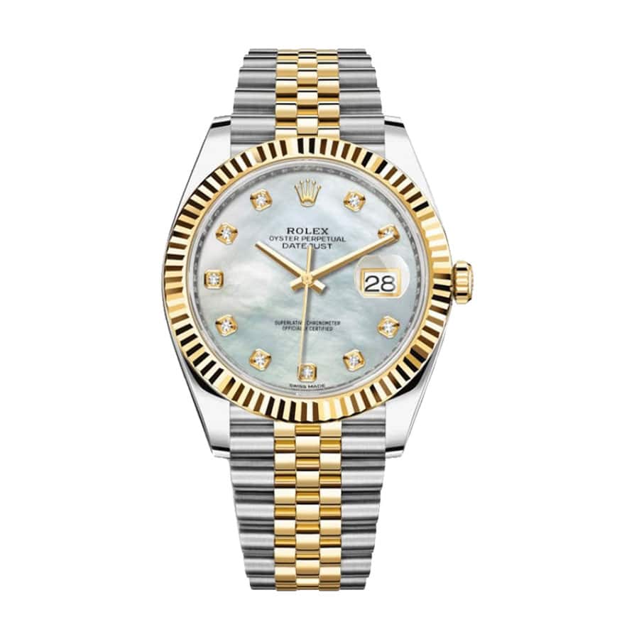 rolex-datejust-126333-yellow-gold-steel-automatic-mother-pearl-diamond-dial-jubilee-replica.jpg Rolex Datejust 126333 Mother Of Pearl Diamond Dial Ultra Fine Replica - Image 1