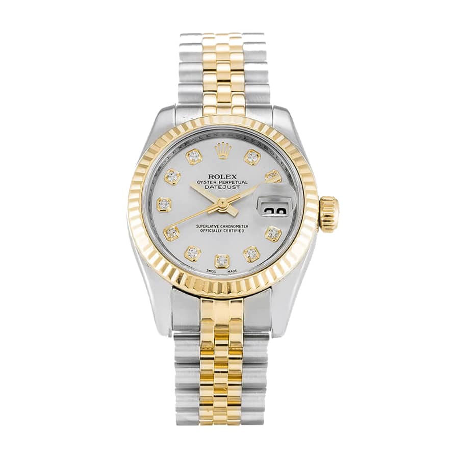 rolex-datejust-yellow-gold-steel-silver-diamond-179173.jpg Rolex Datejust 179173 "Yellow Gold & Diamond" Ultra Realistic Replica - Image 1