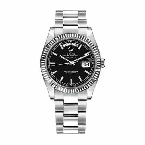 rolex_118239-black-index-oyster_unitedluxury.jpg Rolex Day-Date 228238 "Yellow Gold Fluted Bezel" Detailed Replica - Image 1